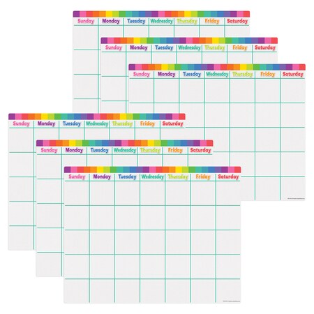 Teacher Created Resources Colorful Calendar Write-On/Wipe-Off Chart, PK6 TCR7494